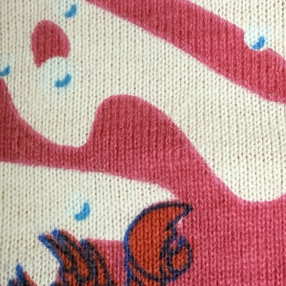 90s Disney Little Mermaid Cotton Knit Fabric 2.5 Yds X 60" Sebastian Flounder - Picture 3 of 5